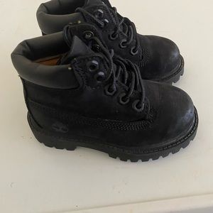 Toddler black Timberlands boots size 6c